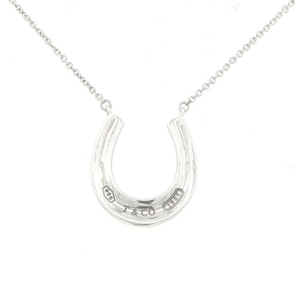 Pre-owned Tiffany & Co, Silver Horse Shoe Pendant on Chain