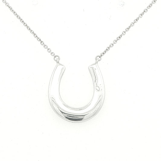 Pre-owned Tiffany & Co, Silver Horse Shoe Pendant on Chain