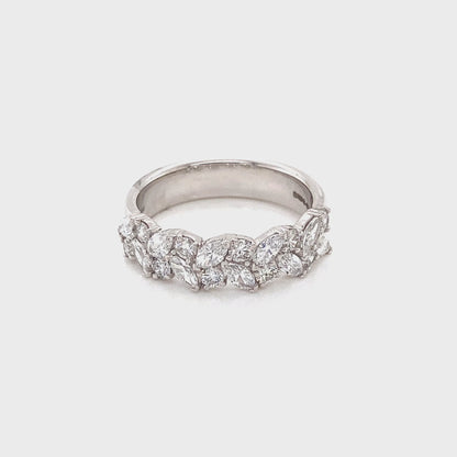 Marquise and Round Brilliant Cut Diamond Eternity Ring