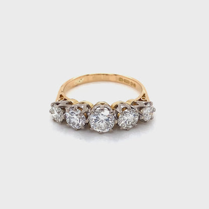 Round Brilliant Cut 5 Stone Graduated Diamond Eternity Ring
