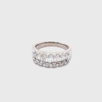 Baguette and Round Brilliant Cut Diamond Ring