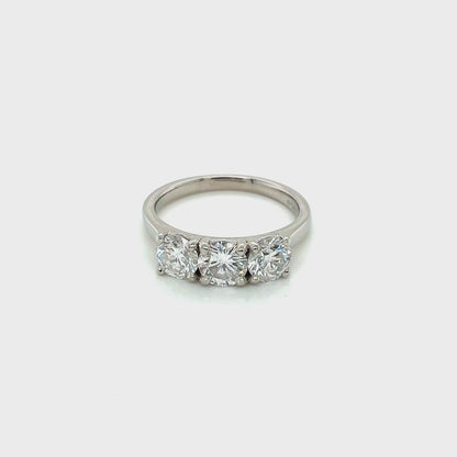 Platinum, Round Brilliant Cut Diamond 3 Stone Ring