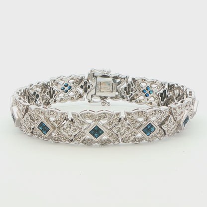 18ct White Gold, Sapphire and Diamond Bracelet