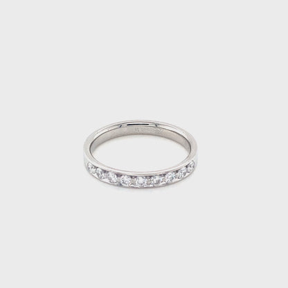 Round Brilliant Cut Diamond Channel Set Ring