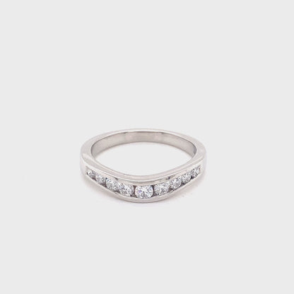 Bow Shaped Diamond Channel Set Wedding Ring