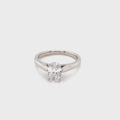 Oval Diamond Solitaire Ring