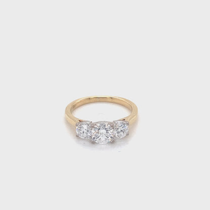 Round Brilliant Cut Diamond 3 Stone Ring