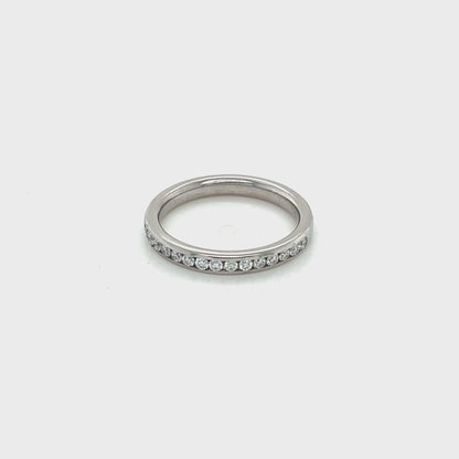 Platinum, 15 Round Brilliant Cut Diamond Channel Set Ring
