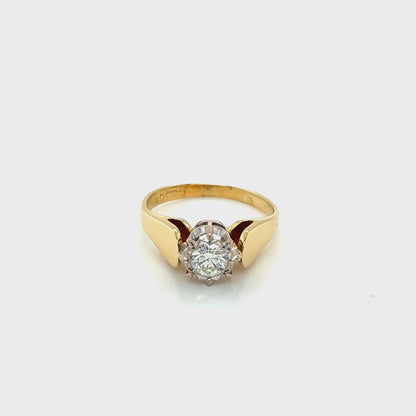 Round Cut Diamond Solitaire in Illusion Setting