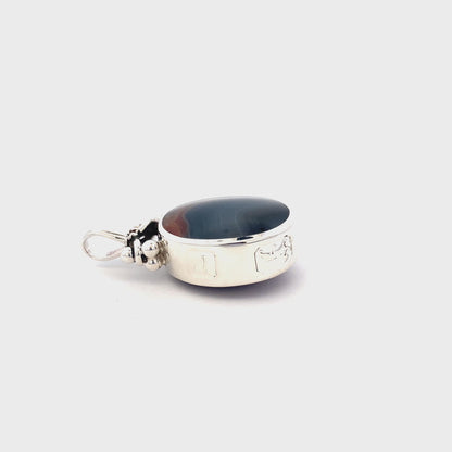 Silver Oval Shaped Fob