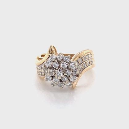 Round Brilliant Cut Diamond Cluster Style Ring