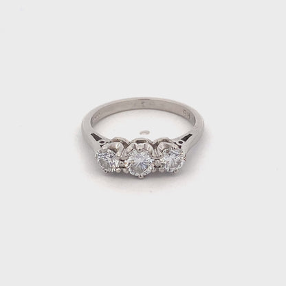 Round Brilliant Cut Diamond 3 Stone Ring