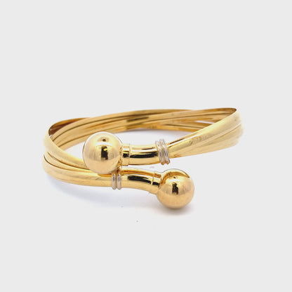 18ct Yellow Gold 3 Strand Torque Bangle