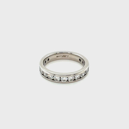 Round Brilliant Cut Channel Set 17 Stone Ring