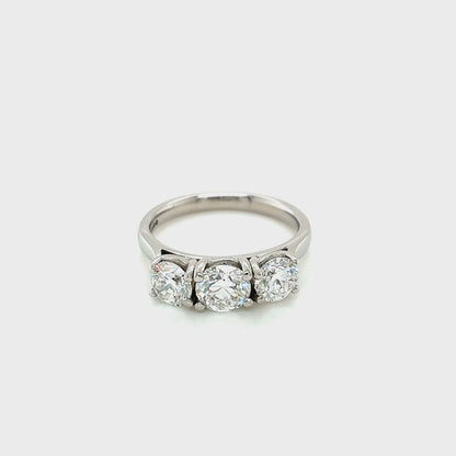 Round Brilliant Cut 3 Stone Ring - All Certified Diamonds