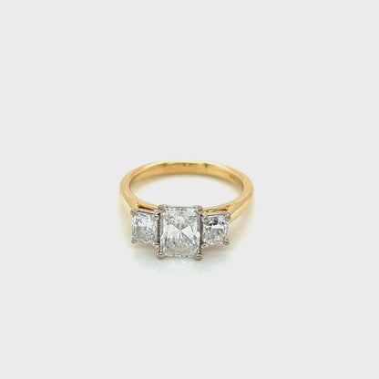 Radiant Cut Diamond 3 Stone Ring