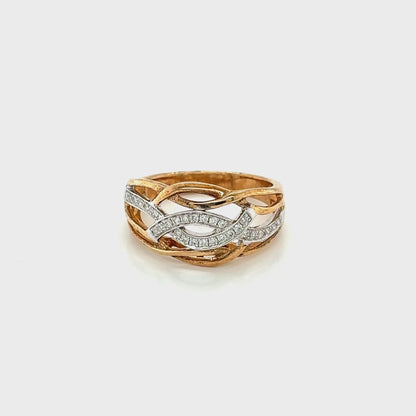 Diamond Set Mesh Dress Ring