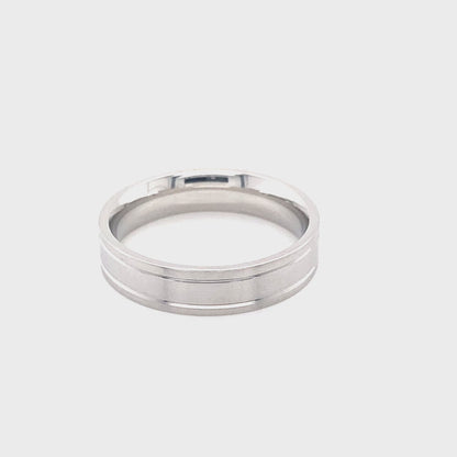 Gents Platinum Satin Finish Wedding Ring
