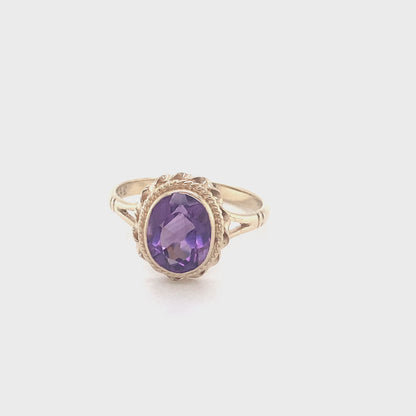 Amethyst Vintage Style Dress Ring