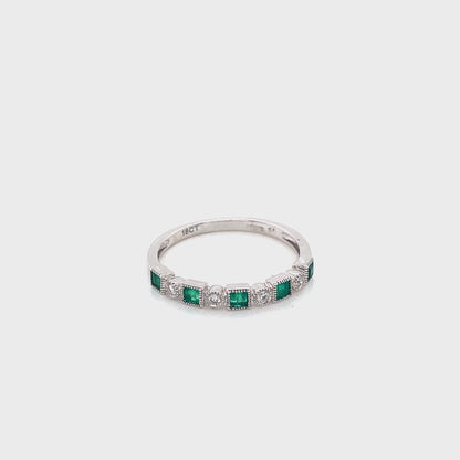 Emerald and Diamond Dress Ring