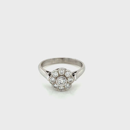 Round Brilliant Diamond Cluster Ring