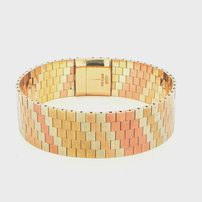 9ct 3 Tone Bracelet - 45g