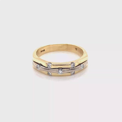Two-Tone Round Brilliant Cut Diamond Dress Ring