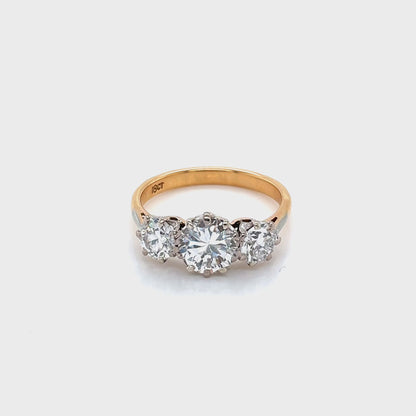Round Brilliant Cut Diamond 3 Stone Ring