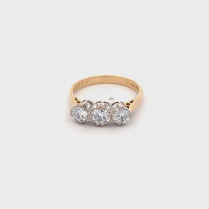 Round Brilliant Cut Diamond 3 Stone Ring