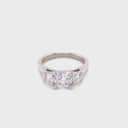 Round Brilliant Cut Diamond 3 Stone Ring