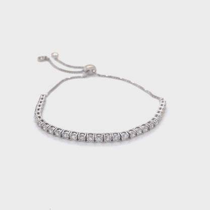 White Gold Diamond Adjustable Tennis Bracelet