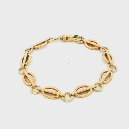 9ct Yellow Gold and White Gold Bracelet - 16.8 grams