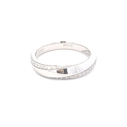 Round Brilliant Cut Double Row Diamond Twist Eternity Ring