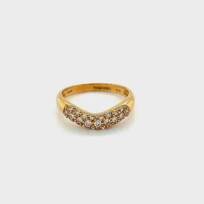 Yellow Gold Diamond Set Shaped Ring