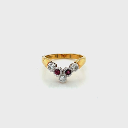 Ruby and Diamond Shaped Band