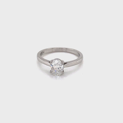 Oval Diamond Solitaire Ring