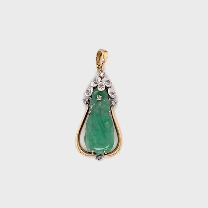 Jade and Diamond Fob Pendant