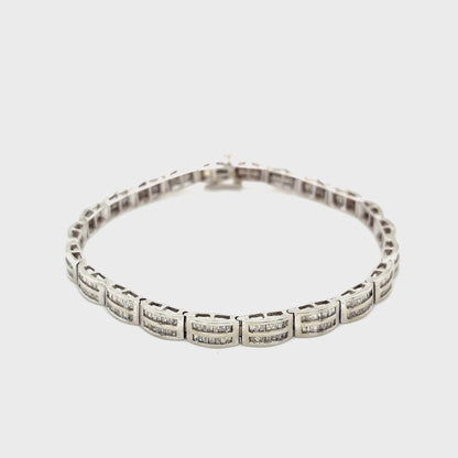 10ct White Gold, Diamond Set Bracelet