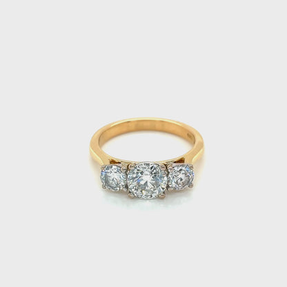 Round Brilliant Cut Diamond 3 Stone Ring