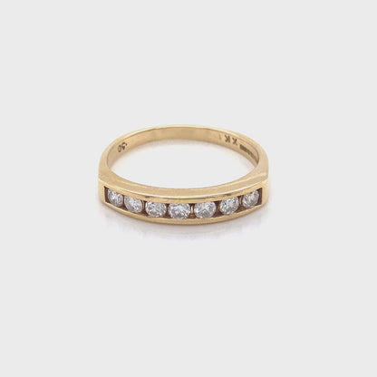 Round Brilliant Cut Diamond Channel Set Ring