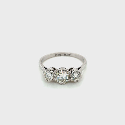 Round Brilliant Cut Diamond 3 Stone Ring