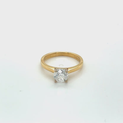 Round Brilliant Cut Diamond Solitaire Ring - 0.75cts total