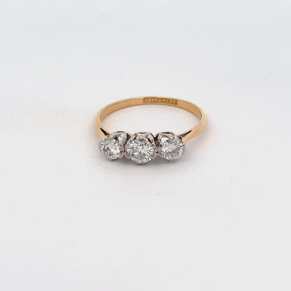 Round Brilliant Cut Diamond 3 Stone Ring