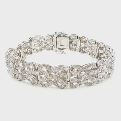 9ct White Gold, Diamond Set Bracelet