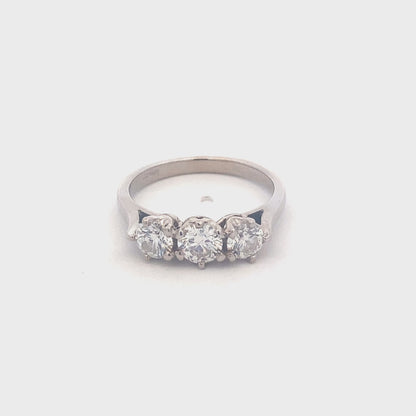 Round Brilliant Cut Diamond 3 Stone Ring