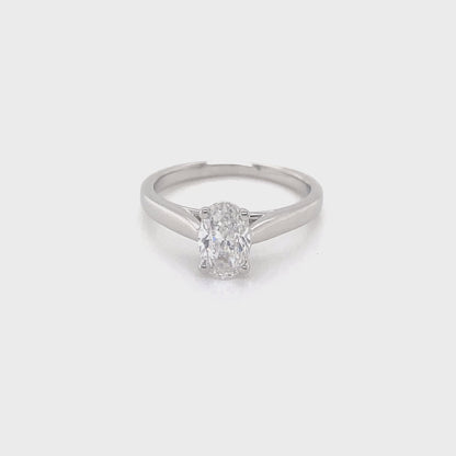 Oval Diamond Solitaire Ring