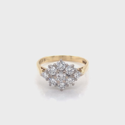 Round Brilliant Cut Diamond 9 Stone Ring