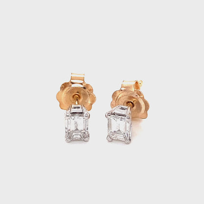Emerald Cut Diamond Earrings